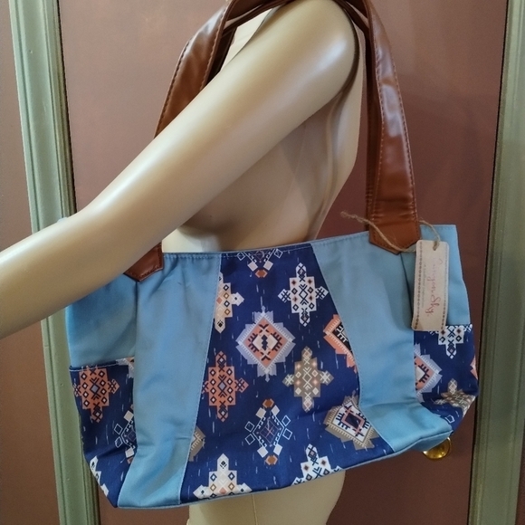 Canyon Sky Handbags - NWT Canyon Sky blue women's shoulder purse bag zipper pocket